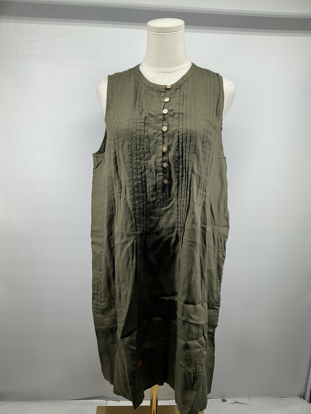 100% European Linen Sleeveless Swing Dress